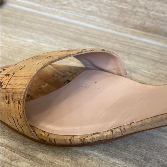 STUART WEITZMAN UGC Women’s Size 9.5 Tan Cork Block Heel Sandals Buckle - Picture 11 of 17